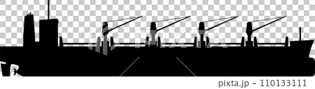 Bulk carrier icon from side view, transparent background 110133111