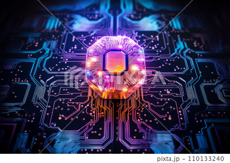 人工知能の半導体チップと回路基板。革新的な先端技術とテクノロジーのコンセプト。「AI生成画像」 人工知能の半導体チップと回路基板。革新的な先端技術とテクノロジーのコンセプト。「AI生成画像」 110133240