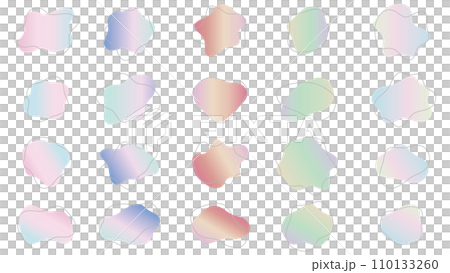 具有彩色漸變的抽象液體形狀的向量插圖集 具有彩色漸變的抽象液體形狀的向量插圖集 110133260