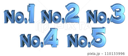 3DCG文字［No.1/No.2/No.3/No.4/No.5］ブルー,青 110133996