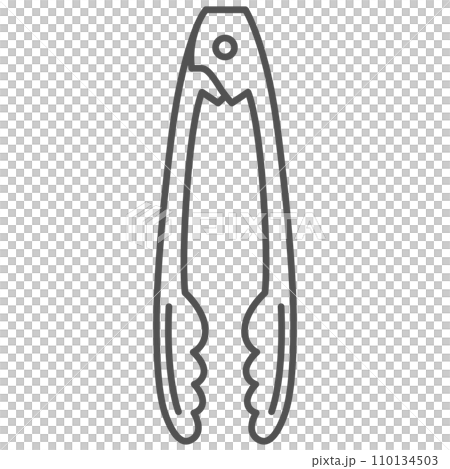 Line drawing single item illustration icon of daily necessities: Tongs 110134503