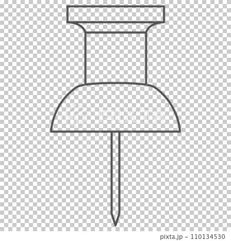 Stationery line drawing single item illustration icon thumbtack Stationery line drawing single item illustration icon thumbtack 110134530
