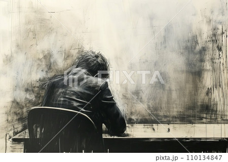 モノクロの世界に沈む感情 110134847