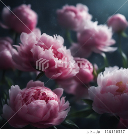 ピンク色の花 110136557