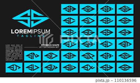 Bundle of geometric line rhombus letter S SS logo design Bundle of geometric line rhombus letter S SS logo design 110136596