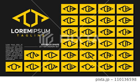 Bundle of geometric line rhombus letter T TT logo design Bundle of geometric line rhombus letter T TT logo design 110136598