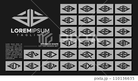 Bundle of geometric line rhombus lowercase letter D DB logo design Bundle of geometric line rhombus lowercase letter D DB logo design 110136635