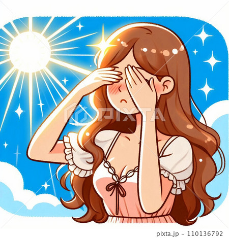 日の光で眩しい女性 日の光で眩しい女性 110136792