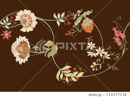 Fantasy flowers in retro, vintage Fantasy flowers in retro, vintage 110137136