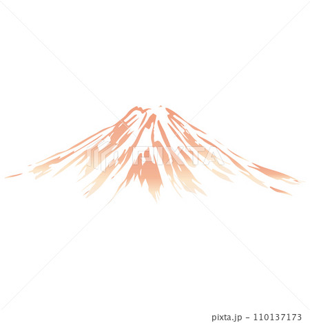 墨絵風の山のイラスト素材　ベクター 110137173