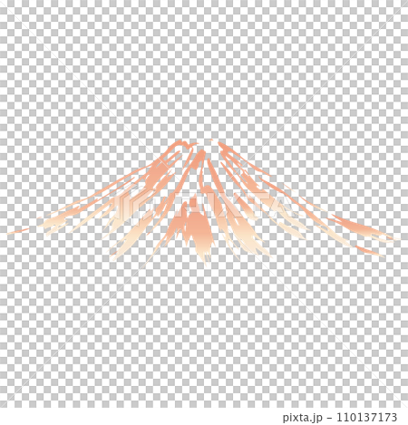 Sumi-e style mountain illustration material vector 110137173