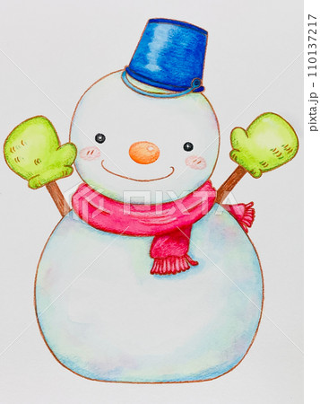 冬のイラスト 雪だるま 冬のイラスト 雪だるま 110137217