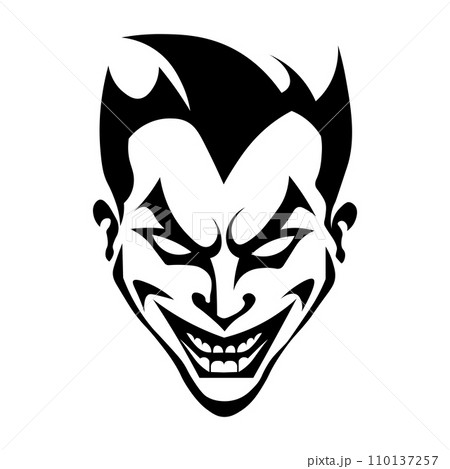 Joker black vector icon on white background Joker black vector icon on white background 110137257