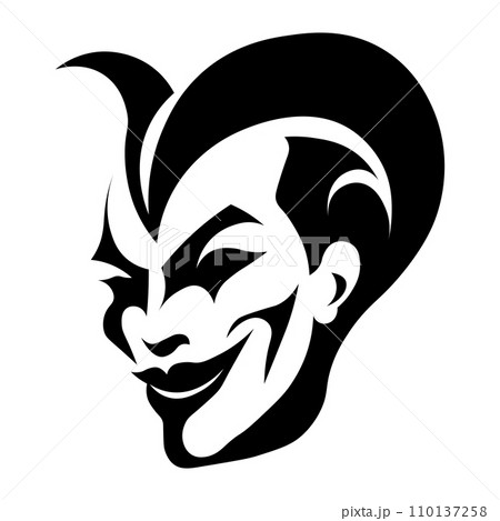 Joker black vector icon on white background Joker black vector icon on white background 110137258