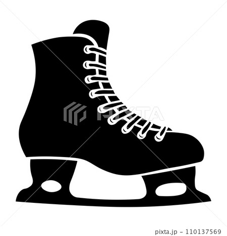 Ice skate black vector icon on white background Ice skate black vector icon on white background 110137569