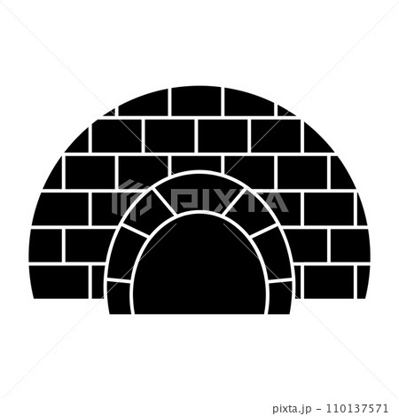 Igloo black vector icon on white background Igloo black vector icon on white background 110137571