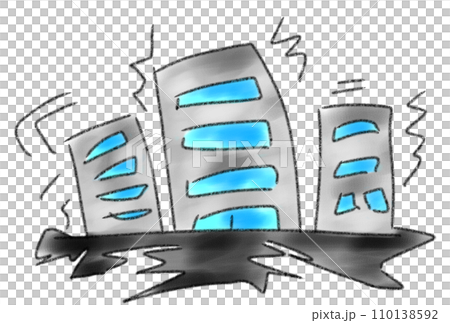 高層建築因地震而搖晃 高層建築因地震而搖晃 110138592