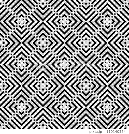 Abstract Seamless Geometric Checked Black and White Pattern. Vector Art. 110140334