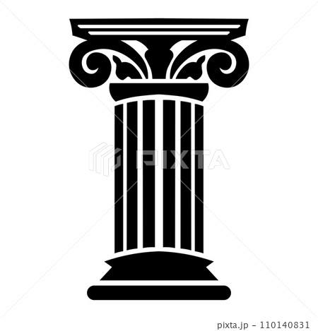 Greek pillar black vector icon on white background Greek pillar black vector icon on white background 110140831