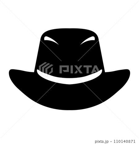 Hat black vector icon on white background 110140871