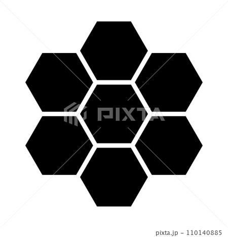 Honeycomb black vector icon on white background 110140885
