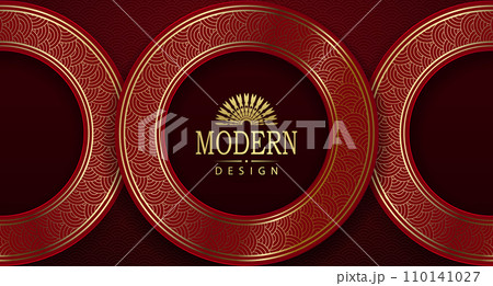 Gorgeous textured illustration, round frame with gold ornament Gorgeous textured illustration, round frame with gold ornament 110141027