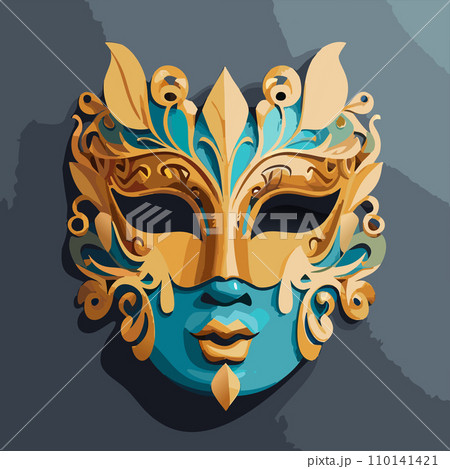 Carnival. Carnival mask. Design for poster. 2024. February 8. Colorful birthday or carnival background. Venetian carnival mask. Background. 110141421