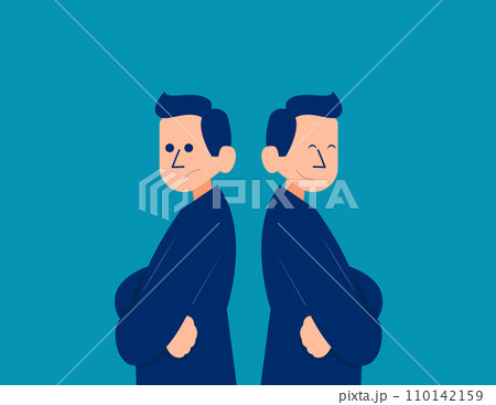 Person with bipolar disorder . Business vector illustration concept 110142159