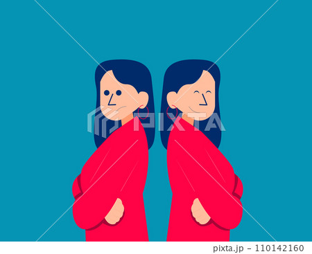 Person with bipolar disorder . Business vector illustration concept 110142160
