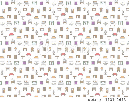 インテリア用品の壁紙パターンイラスト 110143638
