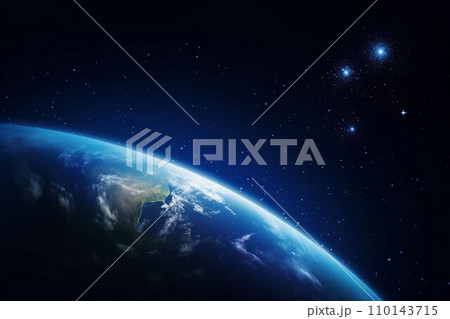 宇宙から見た地球・イメージ素材「AI生成画像」 110143715