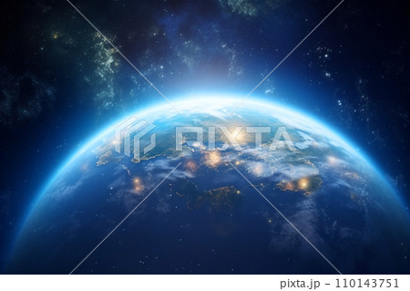 青い地球・イメージ素材「AI生成画像」 110143751