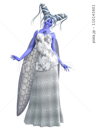 3D Render of Blue fairy in white 3D Render of Blue fairy in white 110143801