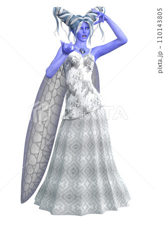 3D Render of Blue fairy in white 3D Render of Blue fairy in white 110143805