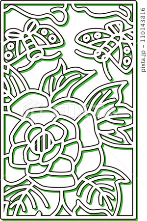 カラーシャドウシンプル花札　水無月　牡丹　蝶　6月　牡丹に蝶 110143816