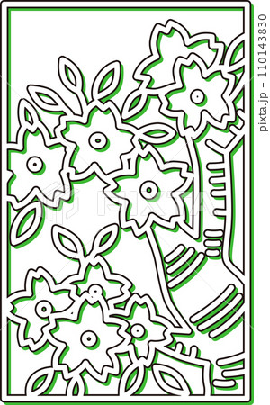 カラーシャドウシンプル花札 弥生 桜 3月 桜のカス カラーシャドウシンプル花札 弥生 桜 3月 桜のカス 110143830