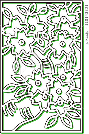 カラーシャドウシンプル花札　弥生　桜　3月　桜のカス 110143831