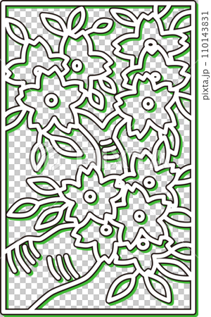 カラーシャドウシンプル花札　弥生　桜　3月　桜のカス 110143831