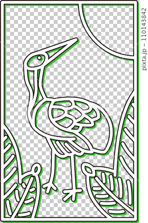 カラーシャドウシンプル花札 睦月 松 鶴 1月 松に鶴 カラーシャドウシンプル花札 睦月 松 鶴 1月 松に鶴 110143842