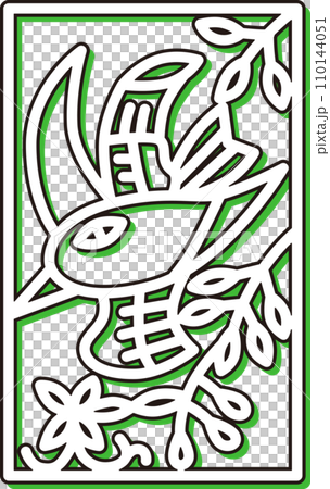 色影迷你花札卯月紫藤藤條木四月紫藤藤條木 110144051