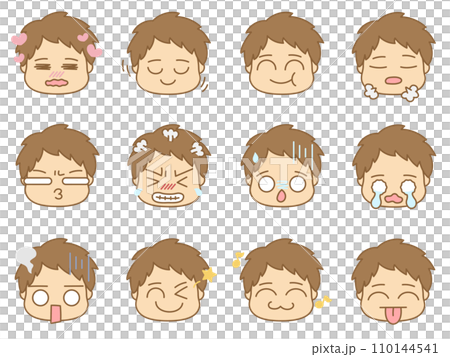 Emoticon icons with various expressions male 2 Emoticon icons with various expressions male 2 110144541