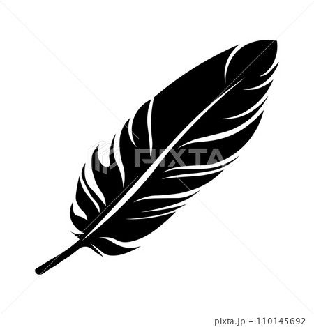 Feather black vector icon on white background 110145692