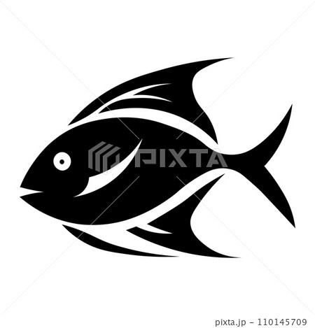 Fish black vector icon on white background 110145709
