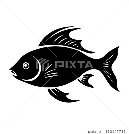 Fish black vector icon on white background 110145711