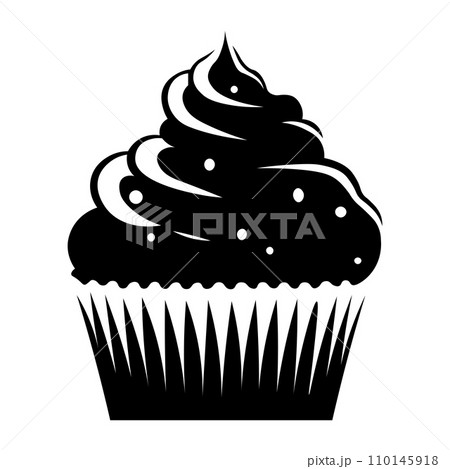 Cupcake black vector icon on white background 110145918
