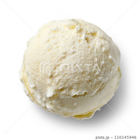 vanilla ice cream scoop 110145946