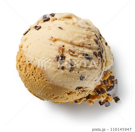 coffee and caramel ice cream scoop 110145947