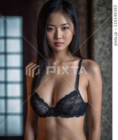 beautiful asian woman in black lingerie beautiful asian woman in black lingerie 110146365
