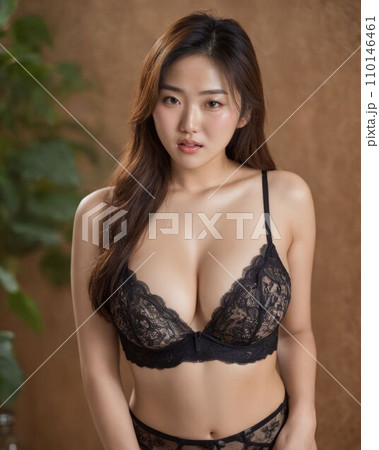 a beautiful asian woman in black lingerie a beautiful asian woman in black lingerie 110146461