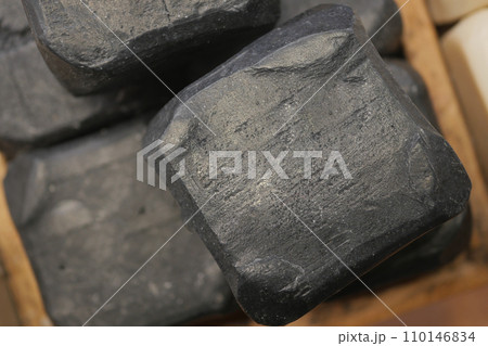 black color natural soap bar on table black color natural soap bar on table 110146834